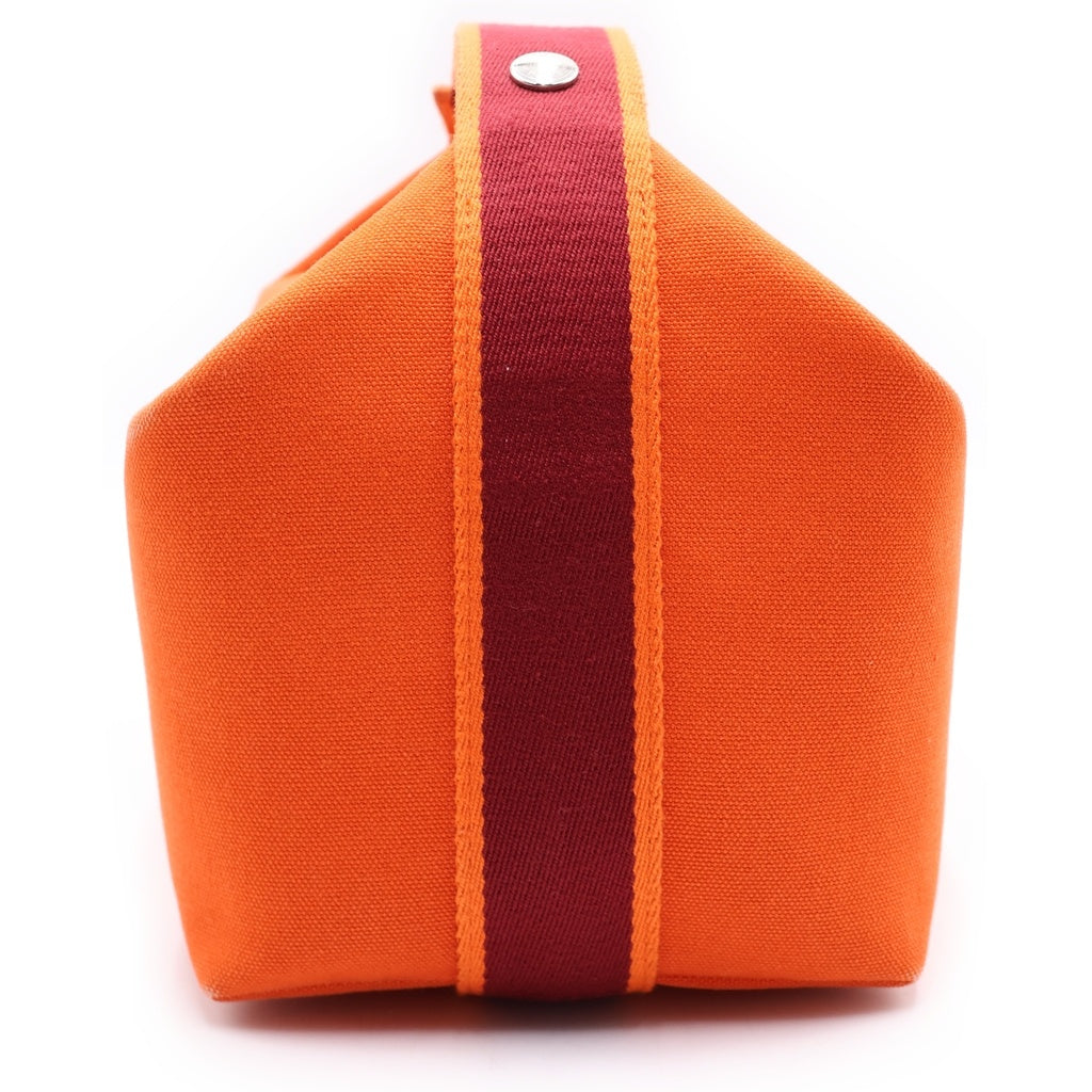 HERMES(エルメス) ブリッド ア ブラックPM ハンドバッグ ポーチキャンバス オレンジ レディース