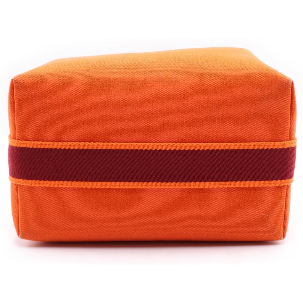 HERMES(エルメス) ブリッド ア ブラックPM ハンドバッグ ポーチキャンバス オレンジ レディース