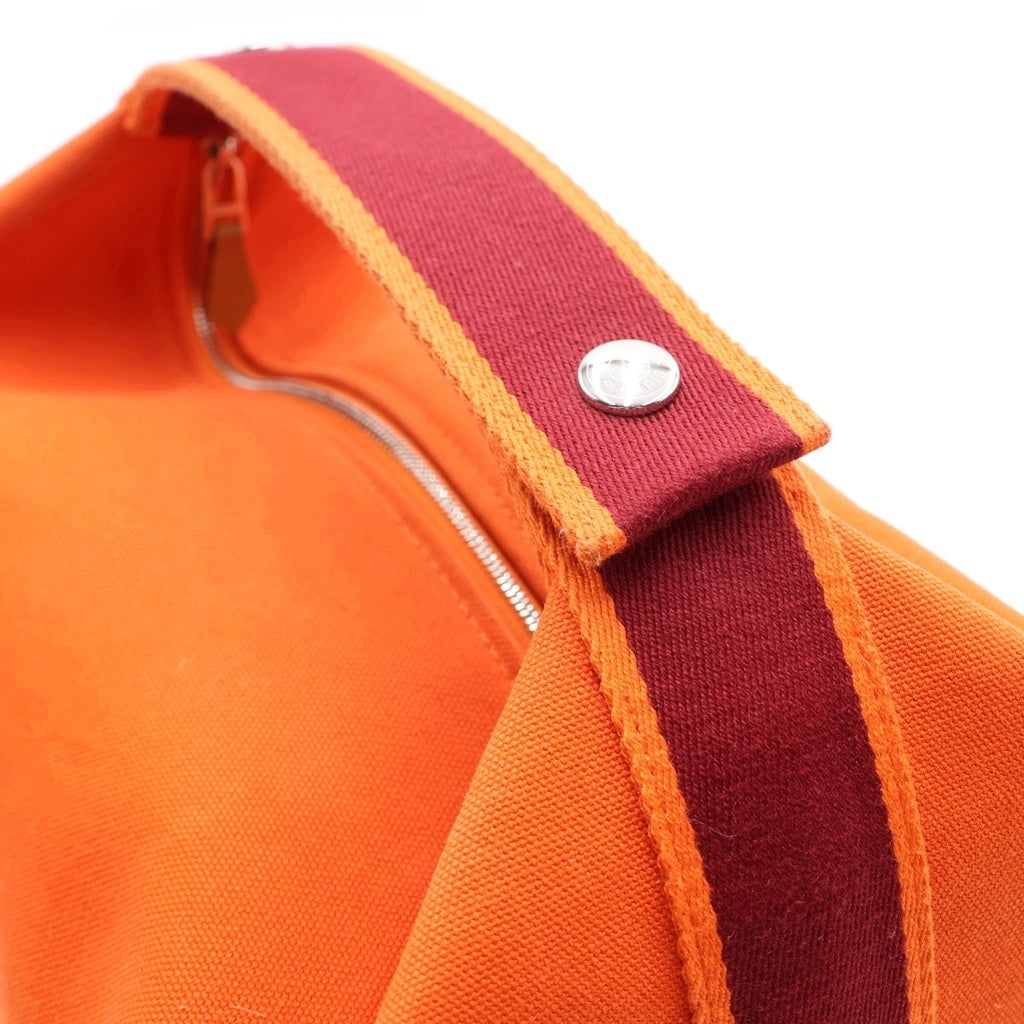HERMES(エルメス) ブリッド ア ブラックPM ハンドバッグ ポーチキャンバス オレンジ レディース