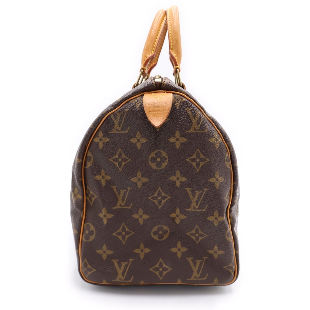 LOUIS VUITTON(ルイヴィトン) モノグラム スピーディー30 ハンドバッグ ボストンバッグ ブラウン レザー×PVC M41526 ゴールド金具 レディース