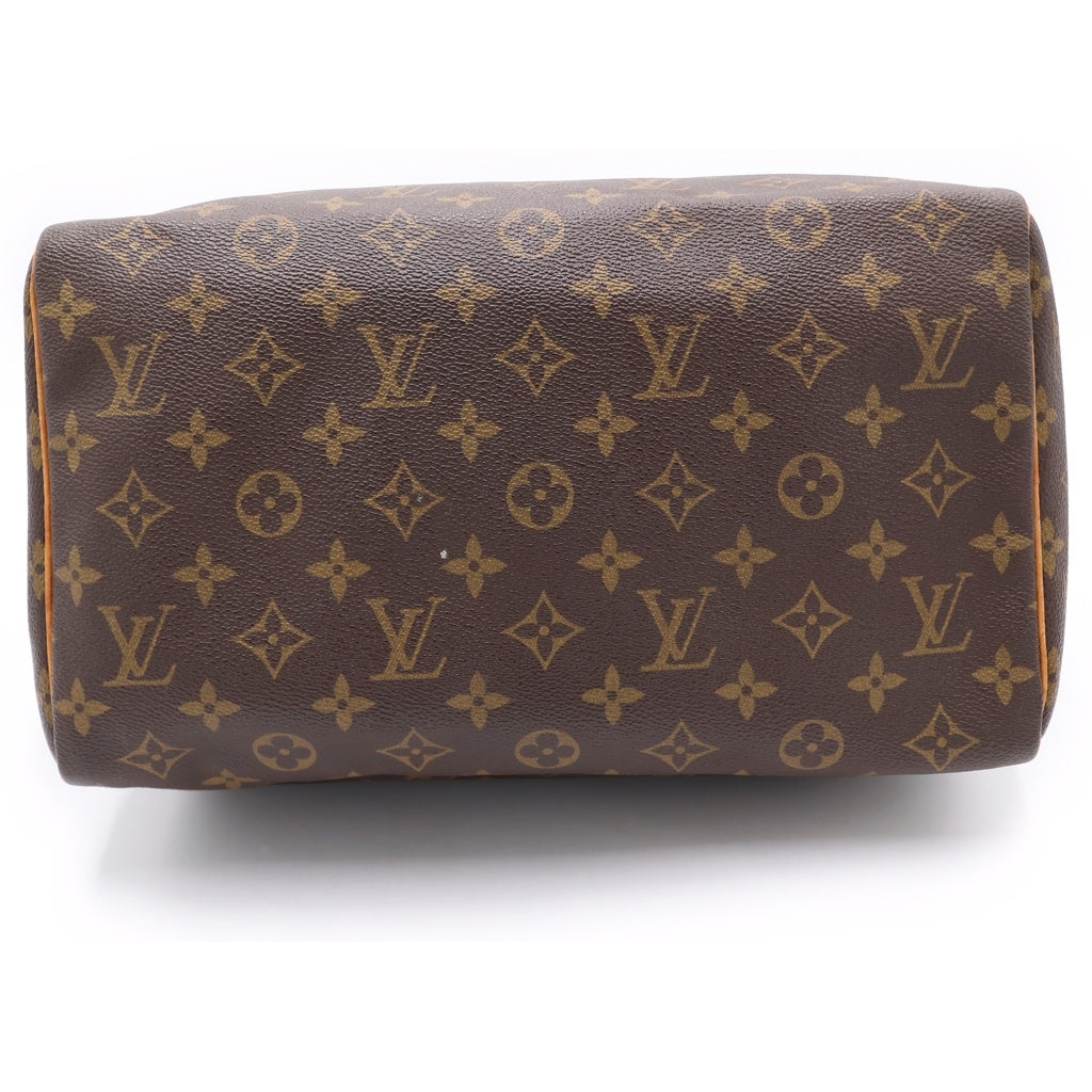 LOUIS VUITTON(ルイヴィトン) モノグラム スピーディー30 ハンドバッグ ボストンバッグ ブラウン レザー×PVC M41526 ゴールド金具 レディース