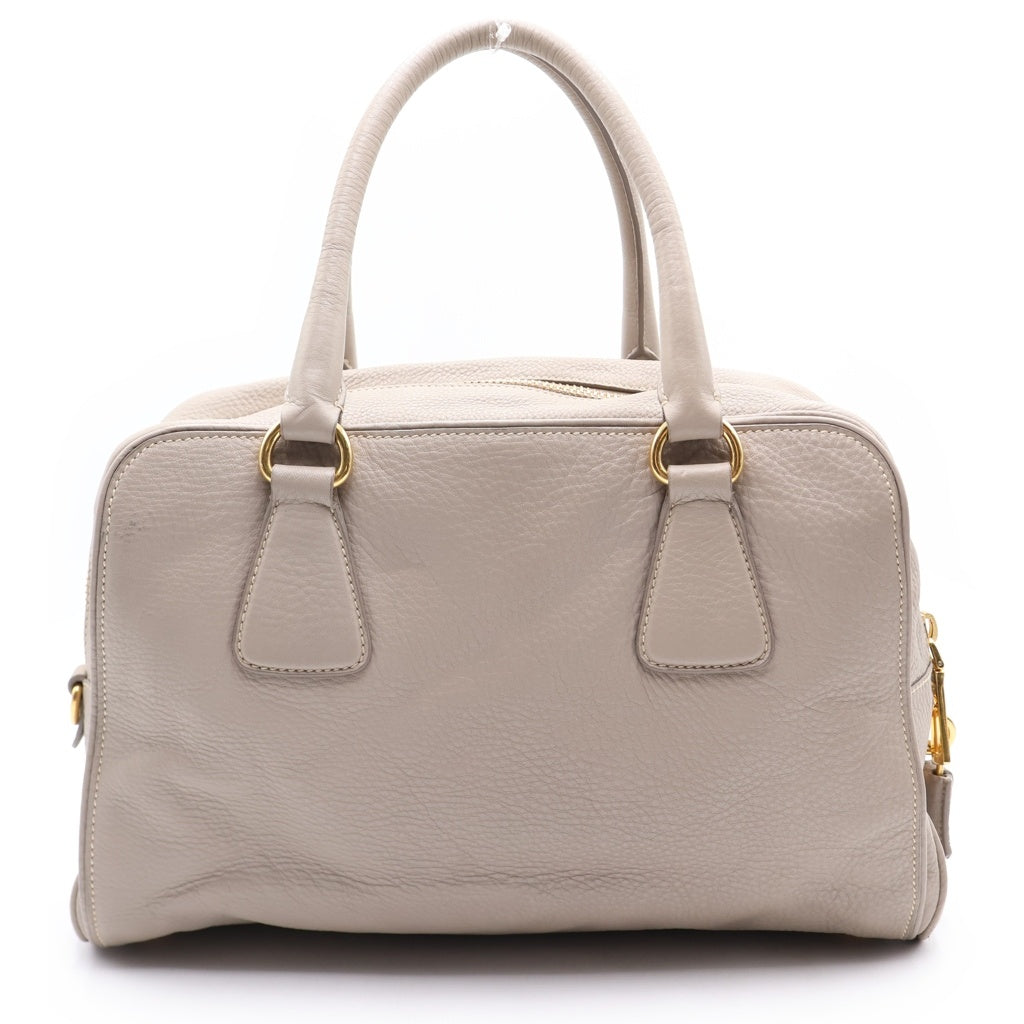 PRADA(プラダ) ヴィッテロダイノ ハンドバッグ グレー レザー 1BB108 カギ2・カデナ・クロ レディース