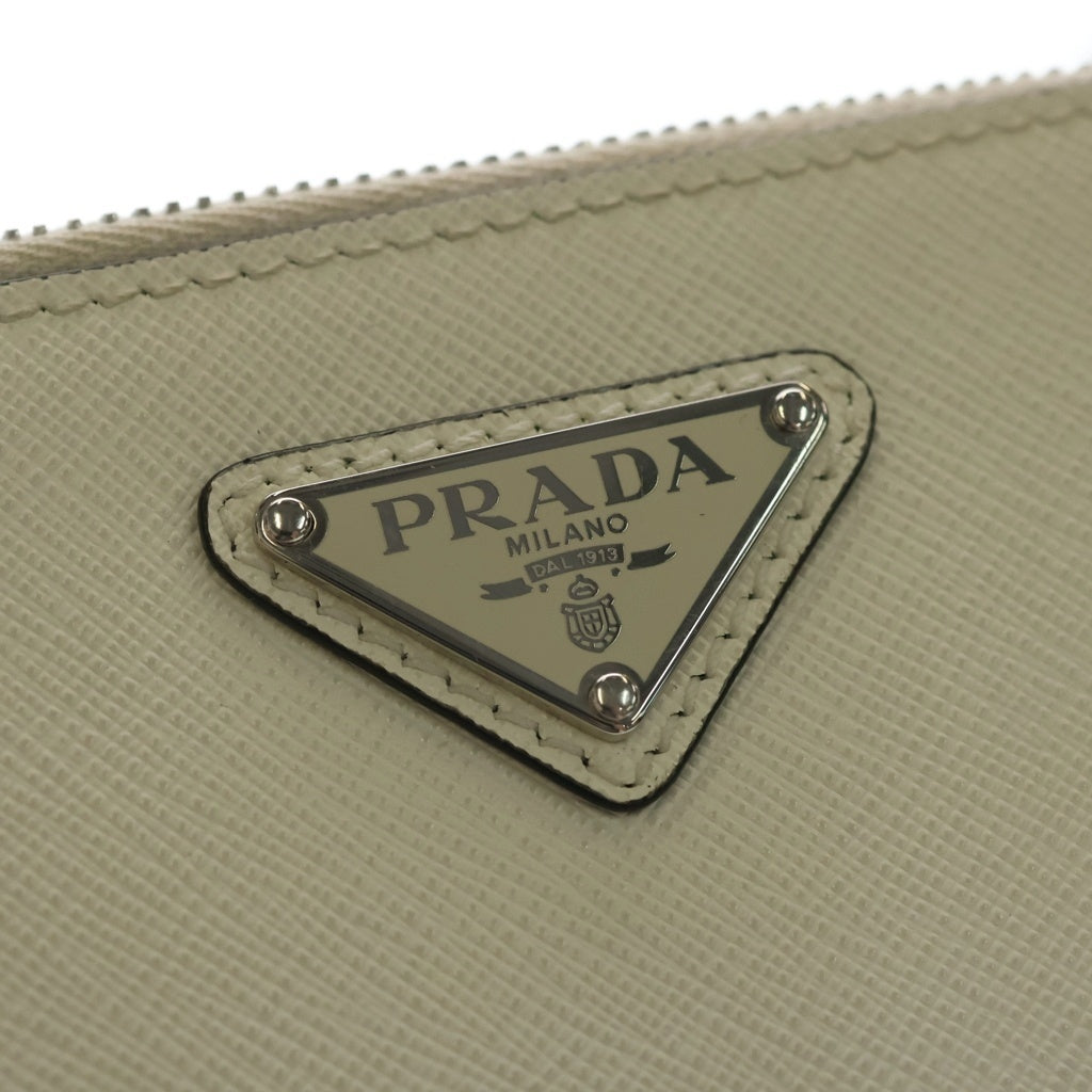 PRADA(プラダ) ブリック サフィアーノレザー トライアングルロゴプレート ショルダーバッグ ホワイト 2VH173 レディース