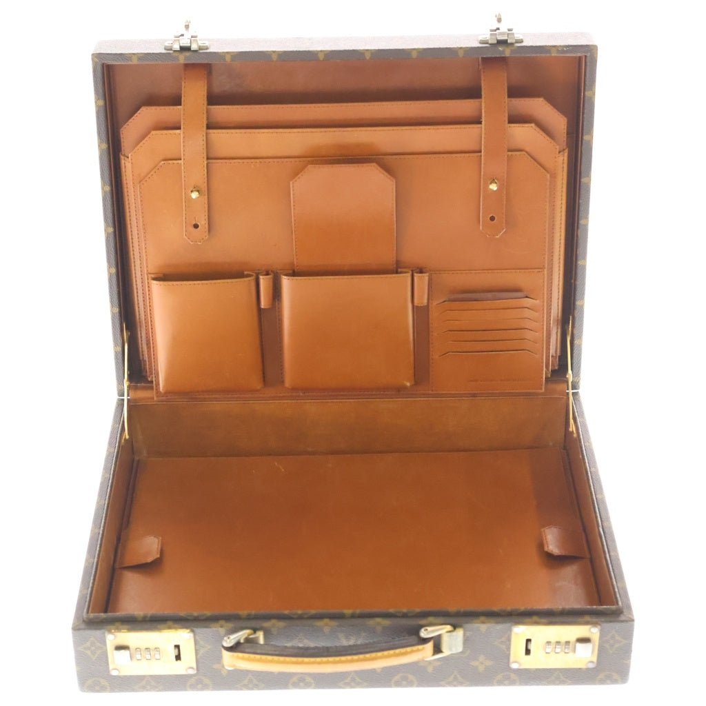 LOUIS VUITTON(ルイヴィトン) モノグラム クラッシャー ハンドバッグ トランク ビジネスバッグ ブラウン PVCレザー M53122 ゴールド金具 レディース