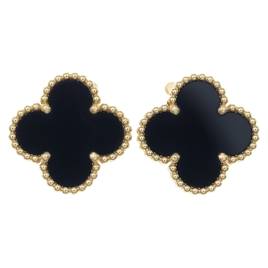 Van Cleef & Arpels(ヴァンクリーフアンドアーペル) ヴィンテージアルハンブラ オニキス Au750 K18YG ピアス イエローゴールド/ブラック VCARA44200 レディース
