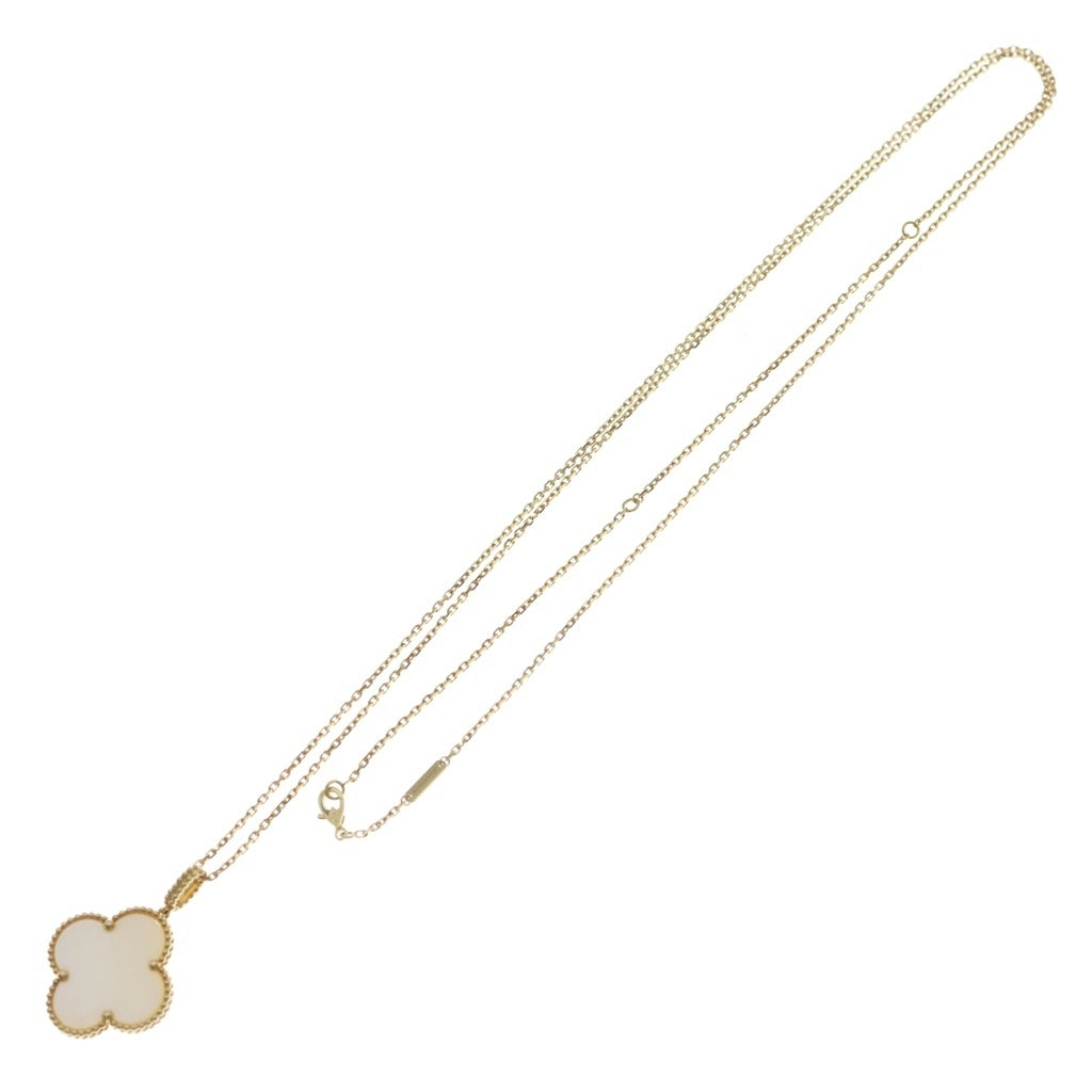 Van Cleef & Arpels(ヴァンクリーフアンドアーペル) マジックアルハンブラ 1モチーフ マザーオブパール ロングネックレス ペンダント チェーン イエローゴールド Au750YG VCAR049L00 レディース