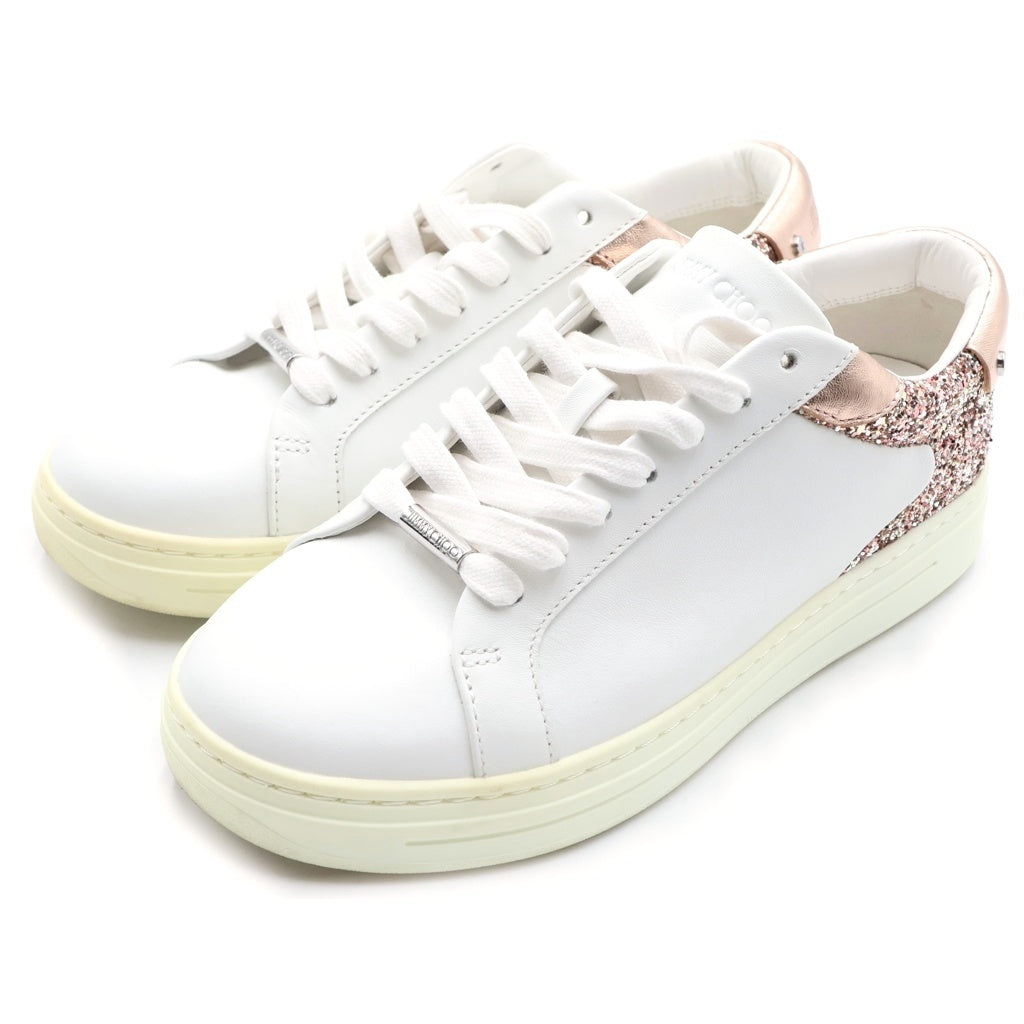 JIMMY CHOO(ジミーチュウ) ROME/F レザー ローカットスニーカー ホワイト×ピンク #36 レディース