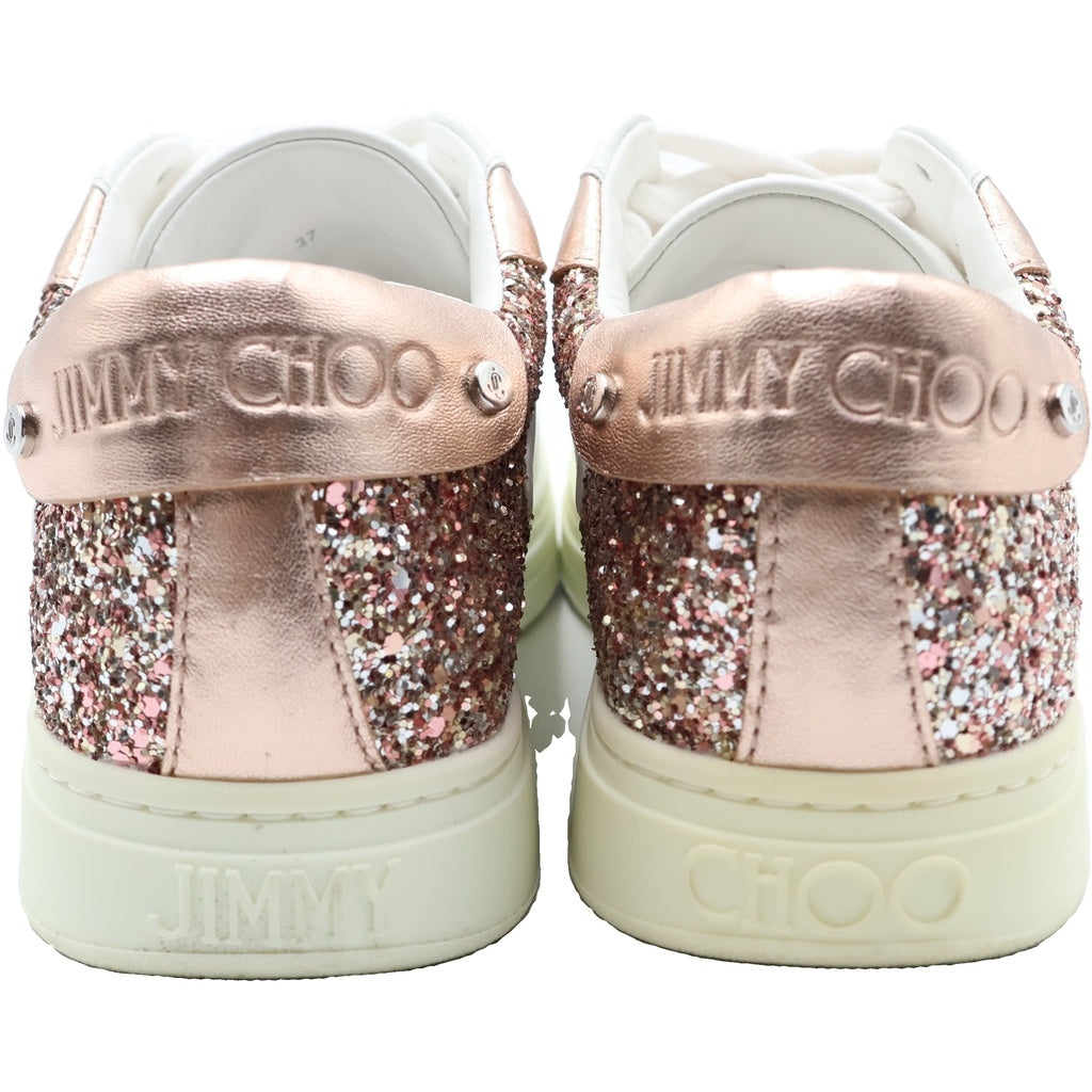 JIMMY CHOO(ジミーチュウ) ROME/F レザー ローカットスニーカー ホワイト×ピンク #36 レディース