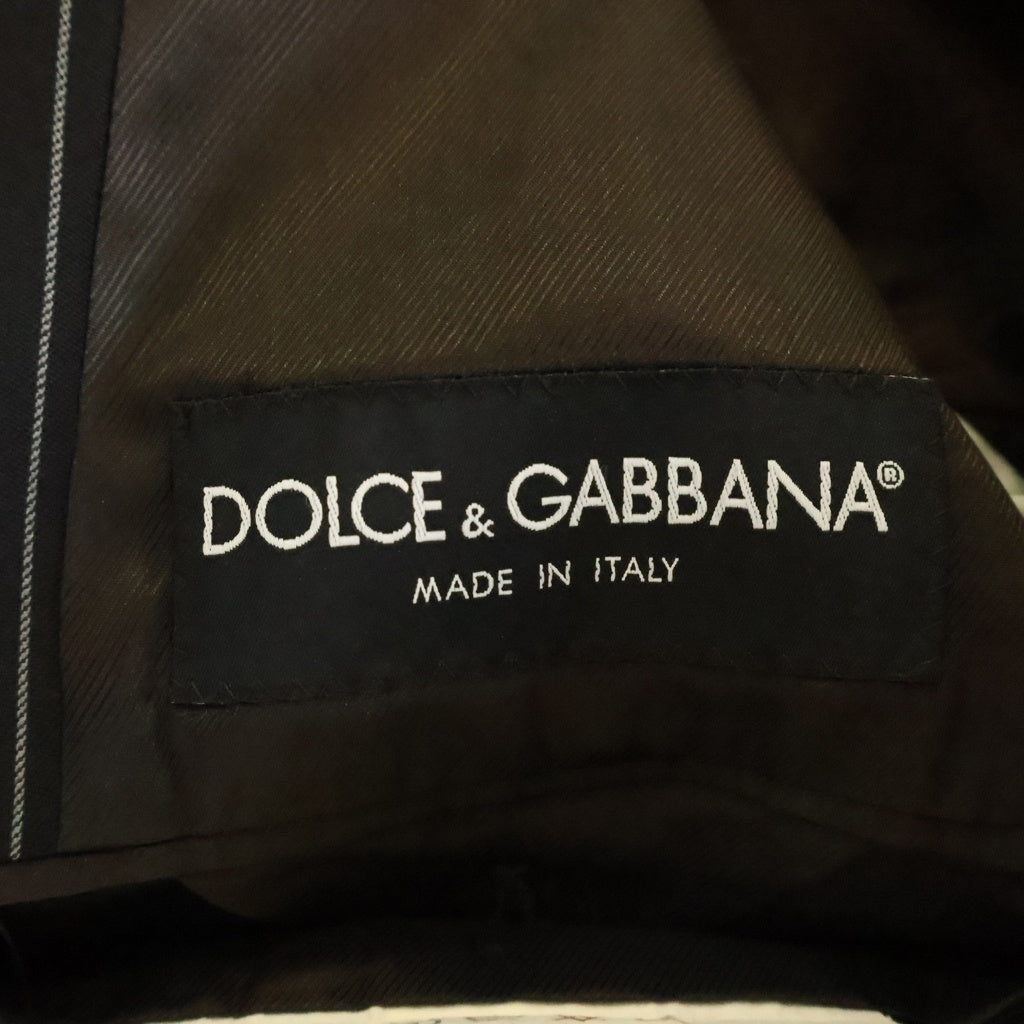 DOLCE & GABBANA(ドルチェアンドガッバーナ) チョークストライプ シングル ピークドラペル セットアップ ブラック
