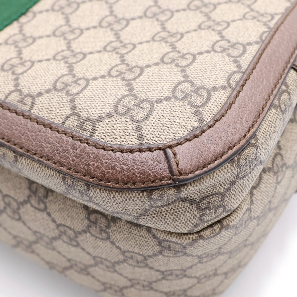 GUCCI(グッチ) オフィディア GGスプリーム リュックサック バッグパック ベージュ×ブラウン レザー×PVC 547967 ゴールド金具 レディース