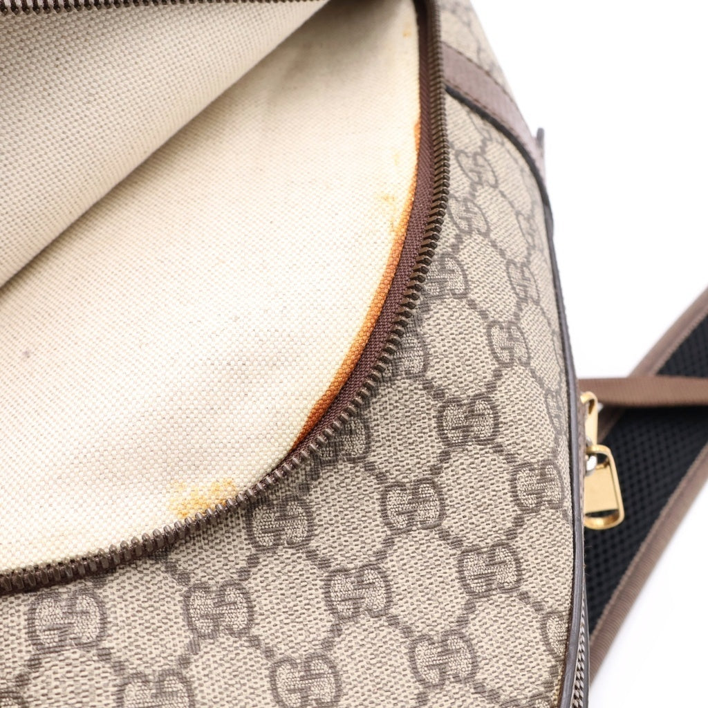 GUCCI(グッチ) オフィディア GGスプリーム リュックサック バッグパック ベージュ×ブラウン レザー×PVC 547967 ゴールド金具 レディース