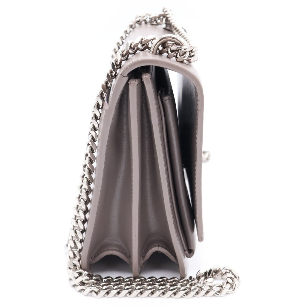SAINT LAURENT PARIS(サンローランパリ) サンセット チェーンショルダーバッグ グレージュ レザー シルバー金具 レディース