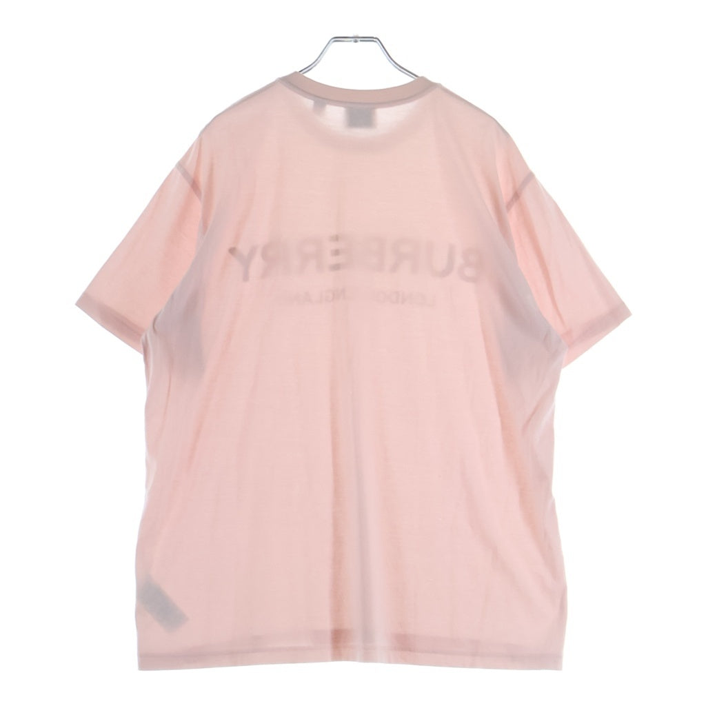 BURBERRY(バーバリー) ラバーロゴ Tシャツ クールネック 半袖 コットン ピンク レディース