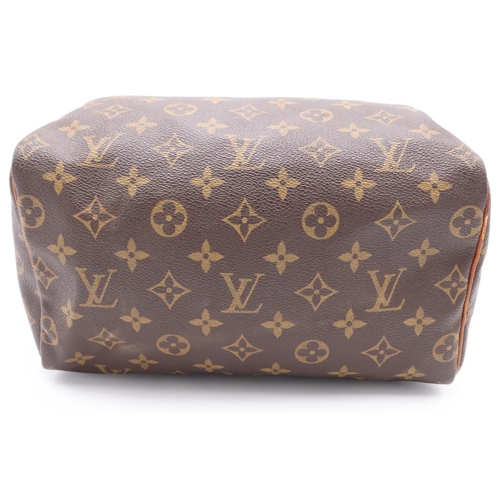 LOUIS VUITTON(ルイヴィトン) モノグラム スピーディ25 ハンドバッグ ボストンバッグ ブラウン レザー×PVC M41528 ゴールド金具 レディース