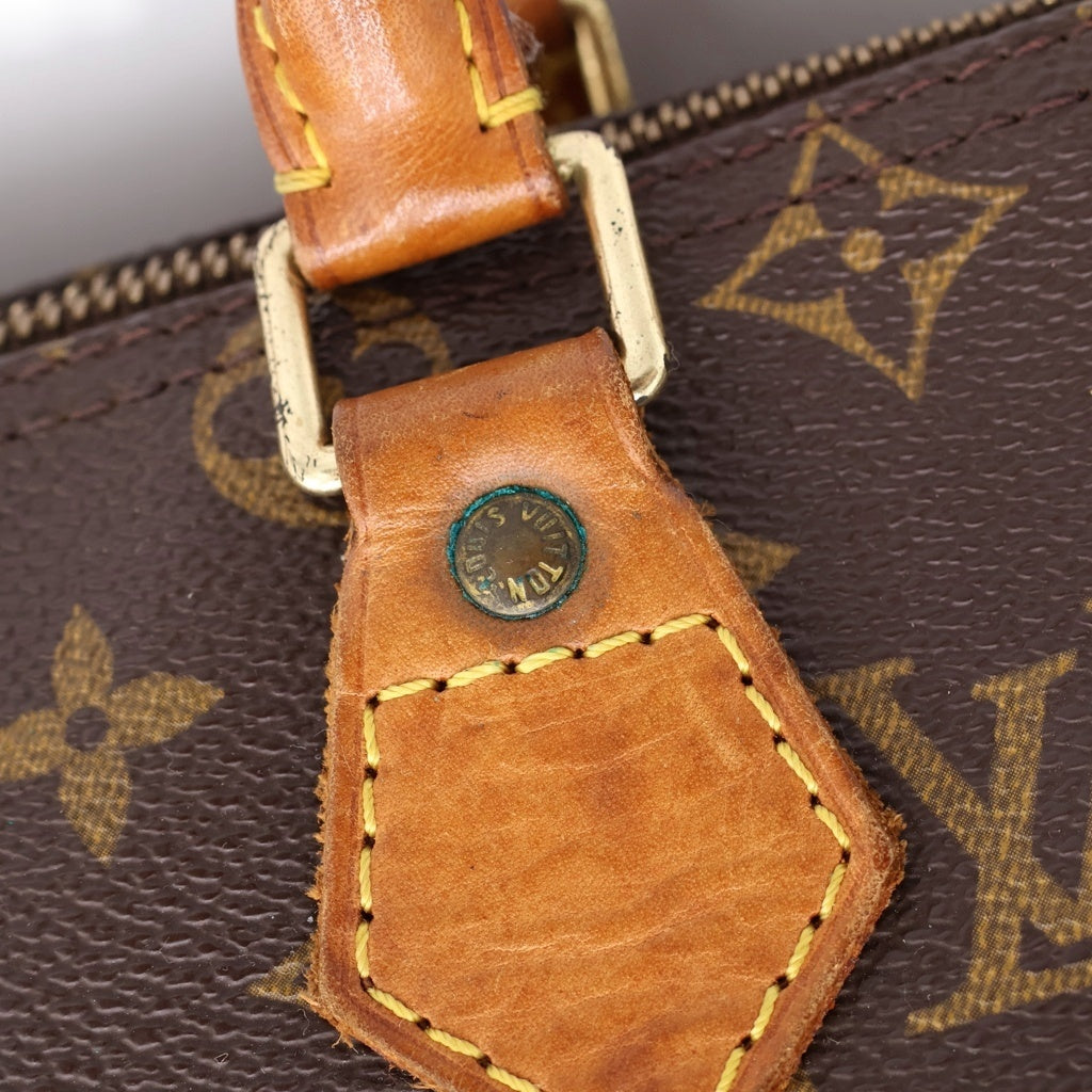 LOUIS VUITTON(ルイヴィトン) モノグラム スピーディ25 ハンドバッグ ボストンバッグ ブラウン レザー×PVC M41528 ゴールド金具 レディース