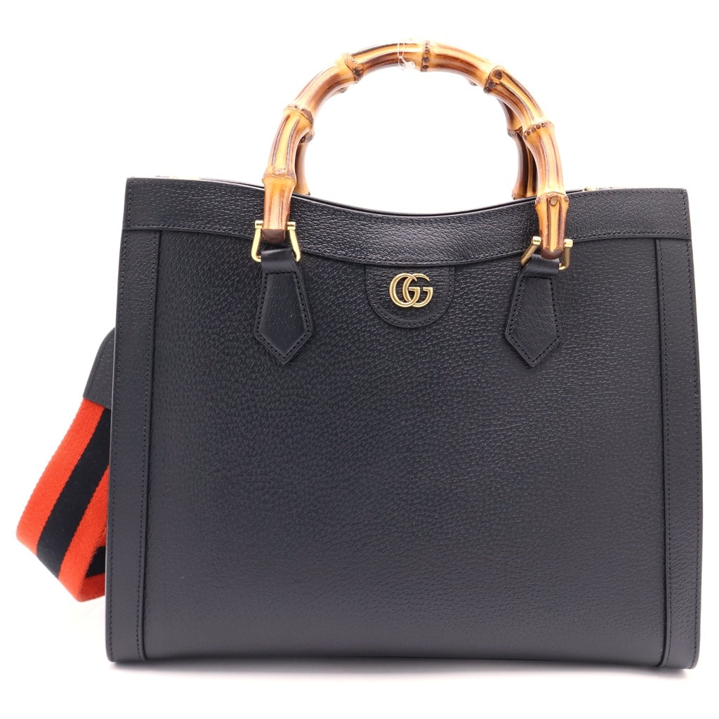 GUCCI(グッチ) ダイアナ ミディアム バンブー レザー 2WAY ハンドバッグ トートバッグ ショルダーバッグ ブラック 678842 レディース