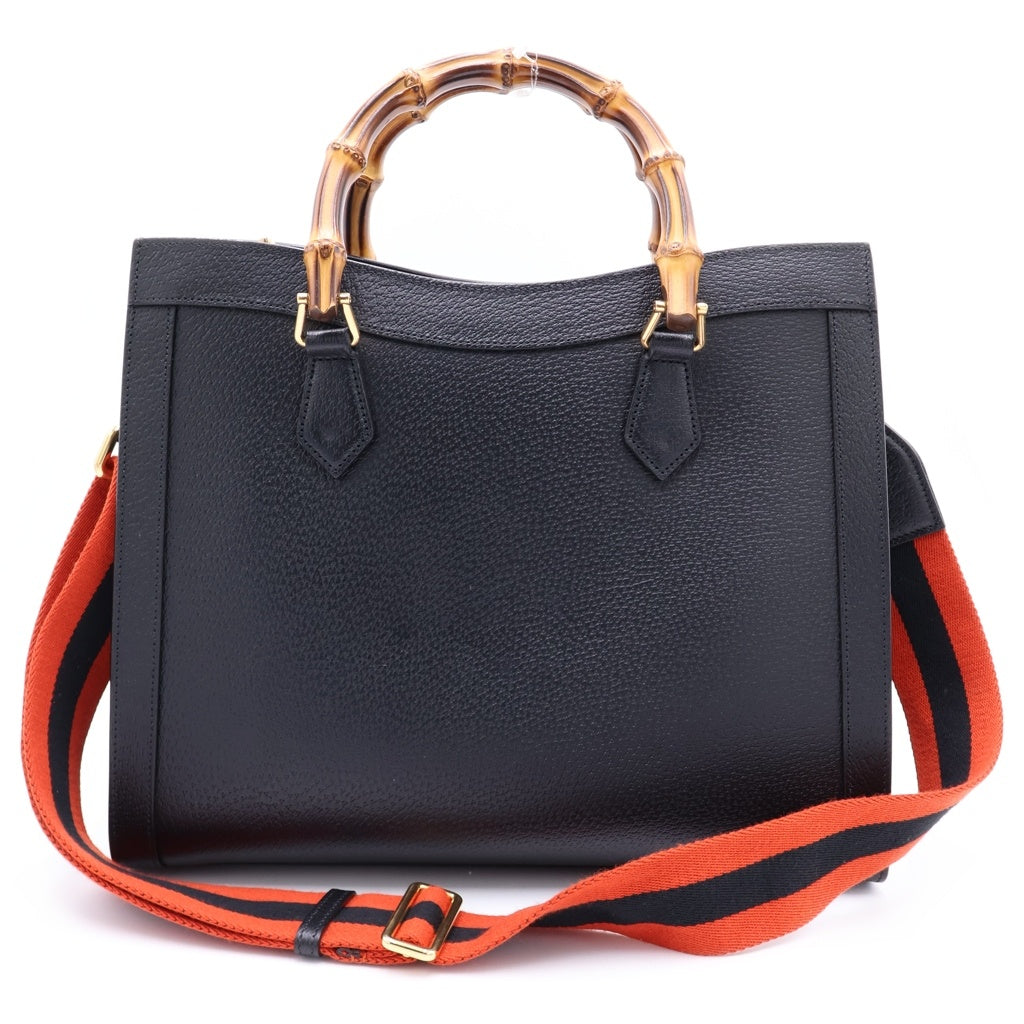 GUCCI(グッチ) ダイアナ ミディアム バンブー レザー 2WAY ハンドバッグ トートバッグ ショルダーバッグ ブラック 678842 レディース