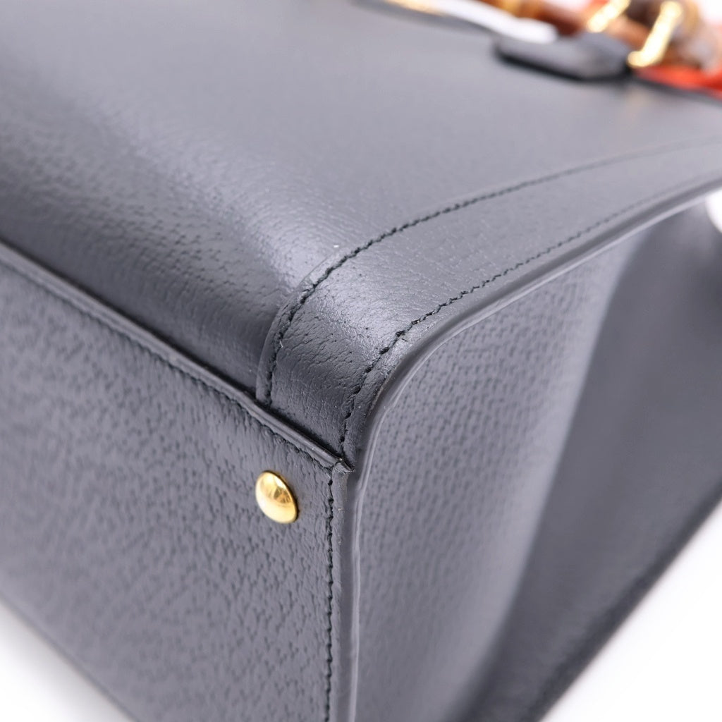 GUCCI(グッチ) ダイアナ ミディアム バンブー レザー 2WAY ハンドバッグ トートバッグ ショルダーバッグ ブラック 678842 レディース