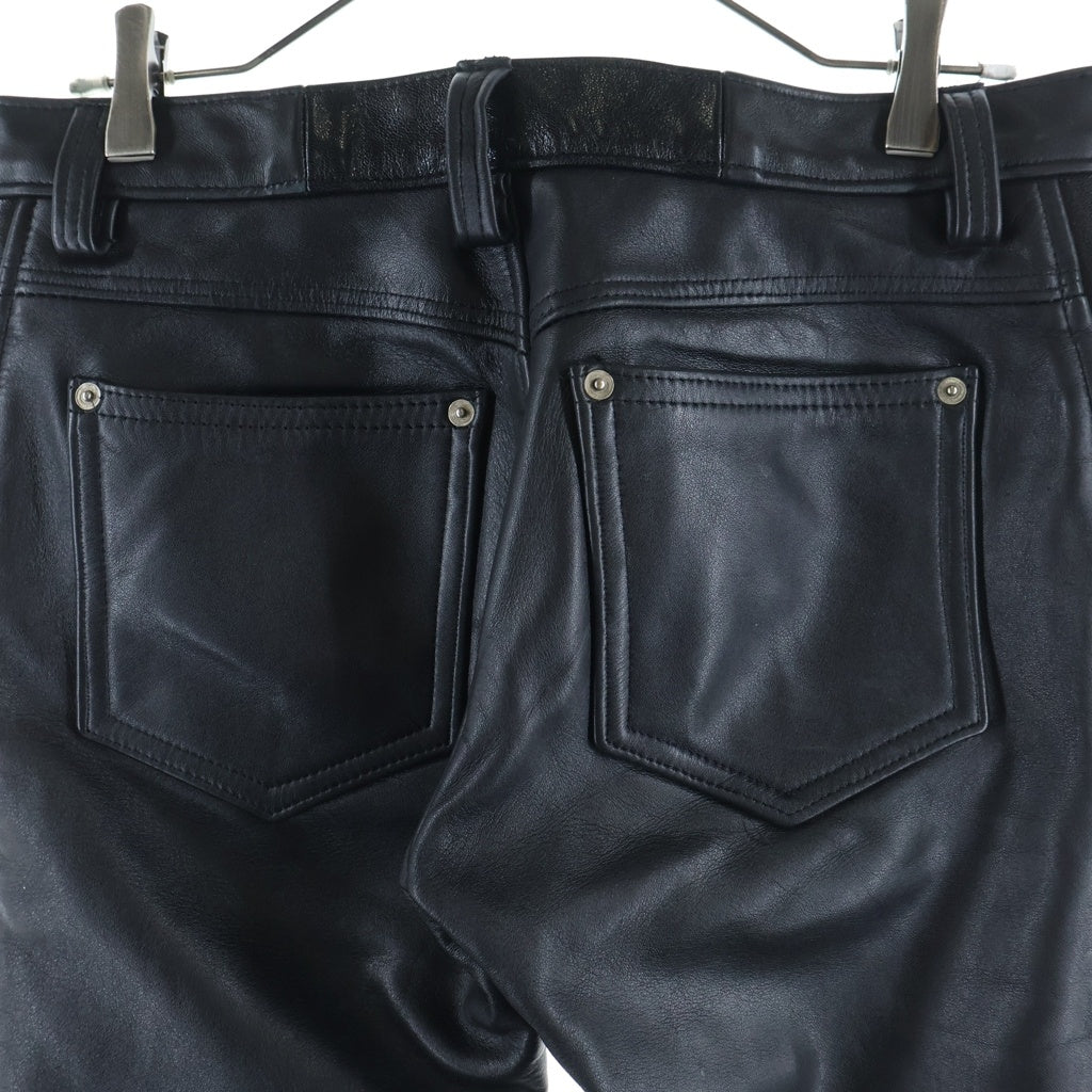 666 LEATHER WEAR(トリプルシックスレザーウェア) スリムストレート レザーパンツ ロングパンツ イングランド製 ブラック