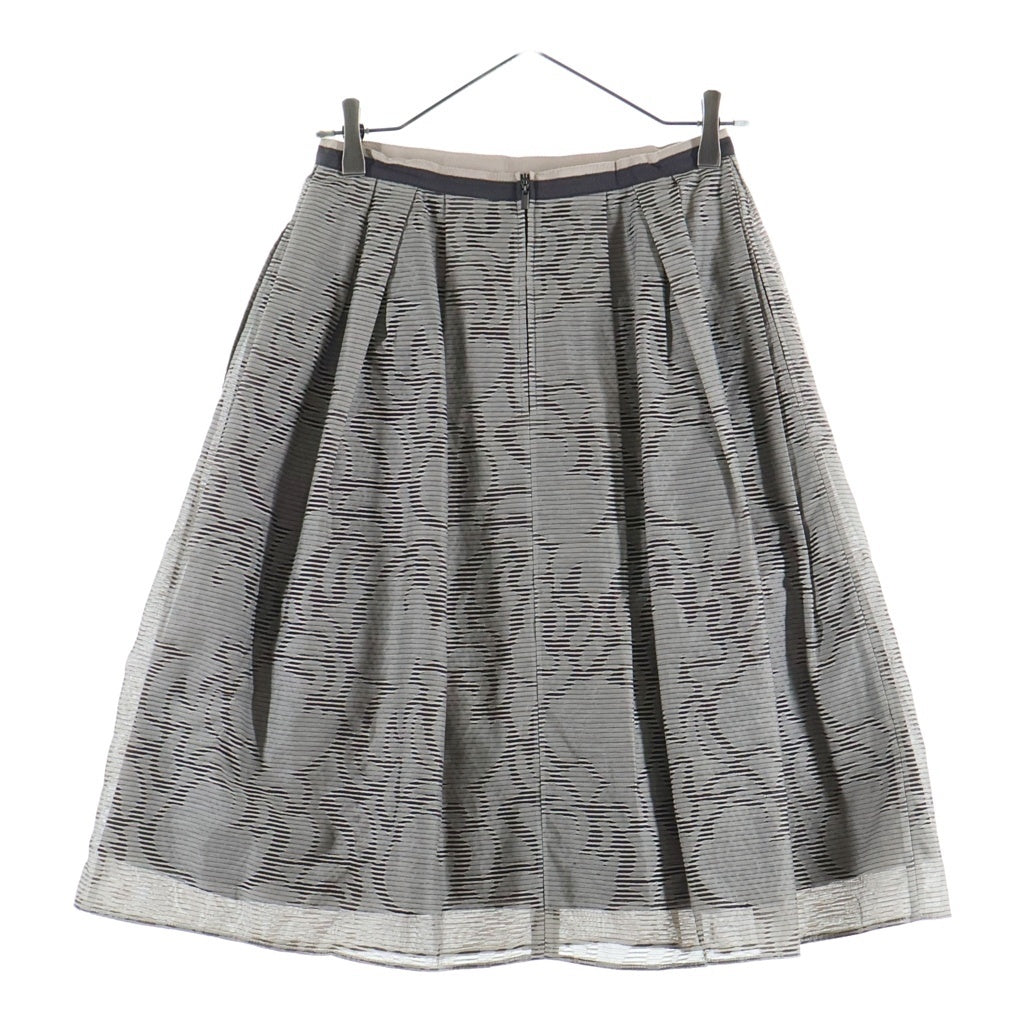 FOXEY(フォクシー) プリーツ総柄フレアスカート レーヨン ナイロン グレー 36182-ASFG07T レディース
