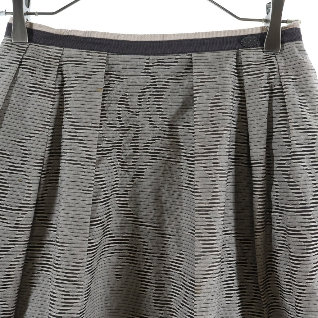FOXEY(フォクシー) プリーツ総柄フレアスカート レーヨン ナイロン グレー 36182-ASFG07T レディース