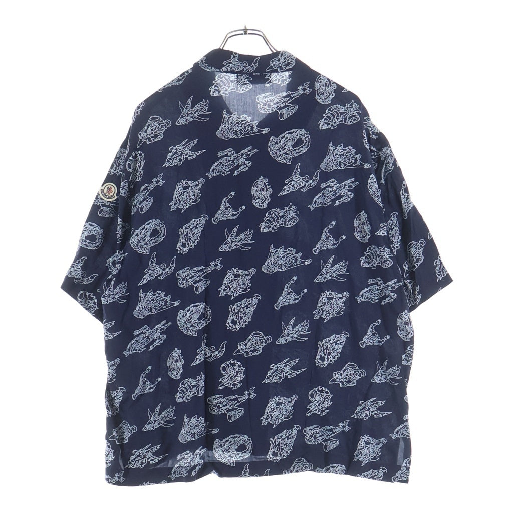 MONCLER(モンクレール) 23SS SPACE MONDUCK Short SLEEVE SHIRT レーヨン 半袖シャツ #XL ネイビー