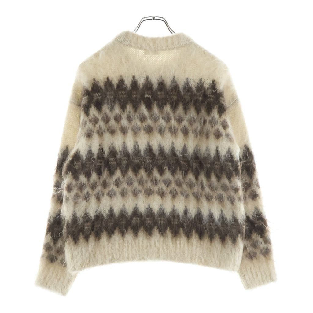 CELINE(セリーヌ) トリオンフ フェアアイル柄 モヘヤニット カシミヤ 長袖 セーター #S ブラウン RY03N0123.FYW7