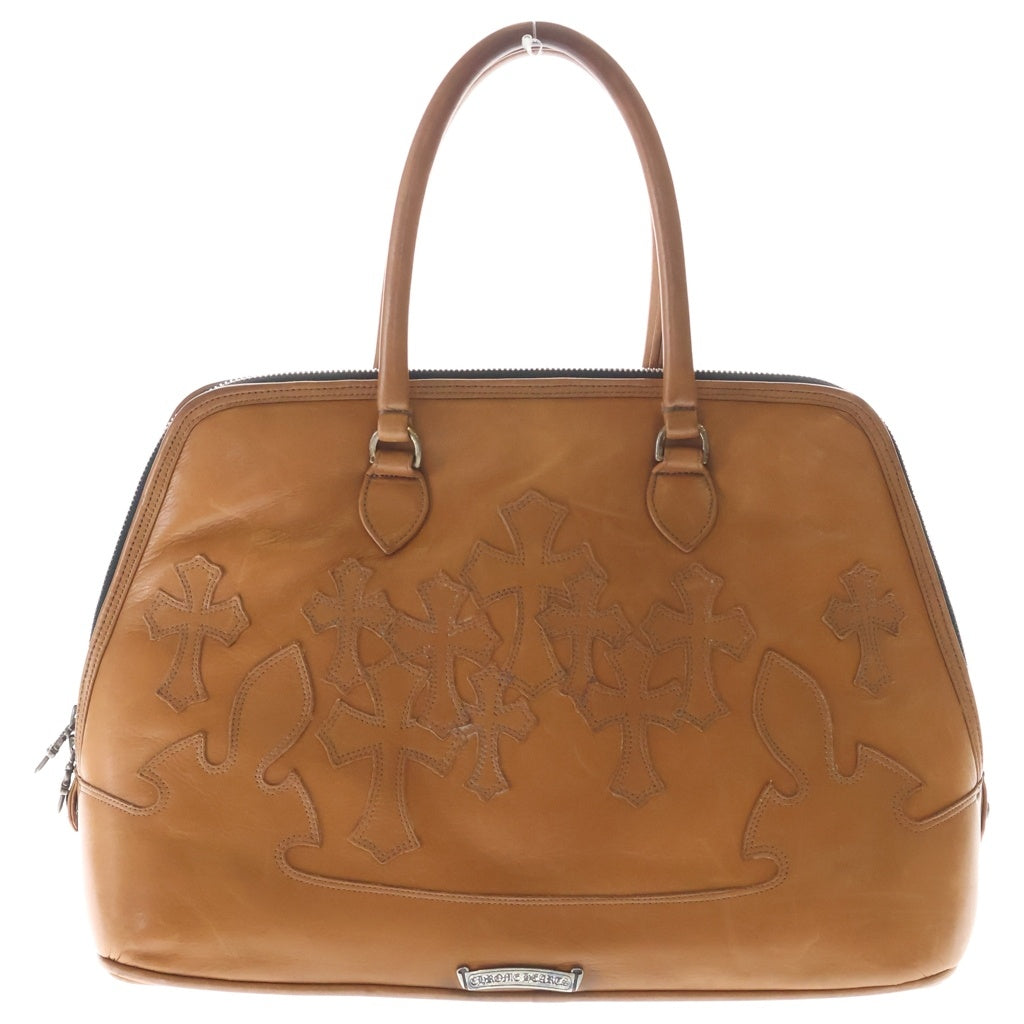 CHROME HEARTS(クロムハーツ) SLOUCHY MO スラウチー クロスパッチ レザーハンドバッグ ブラウン レディース