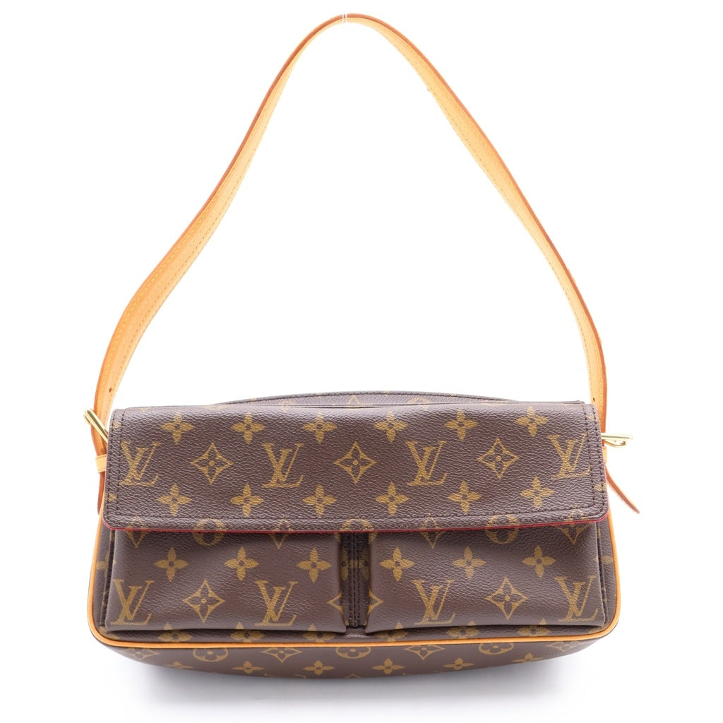 LOUIS VUITTON(ルイヴィトン) モノグラム ヴィバシテMM PVC レザー ハンドバッグ ショルダーバッグ ブラウン M51164 レディース