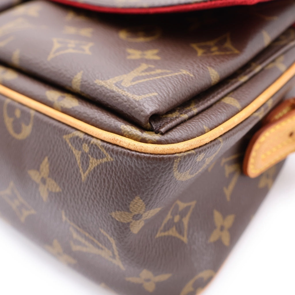 LOUIS VUITTON(ルイヴィトン) モノグラム ヴィバシテMM PVC レザー ハンドバッグ ショルダーバッグ ブラウン M51164 レディース