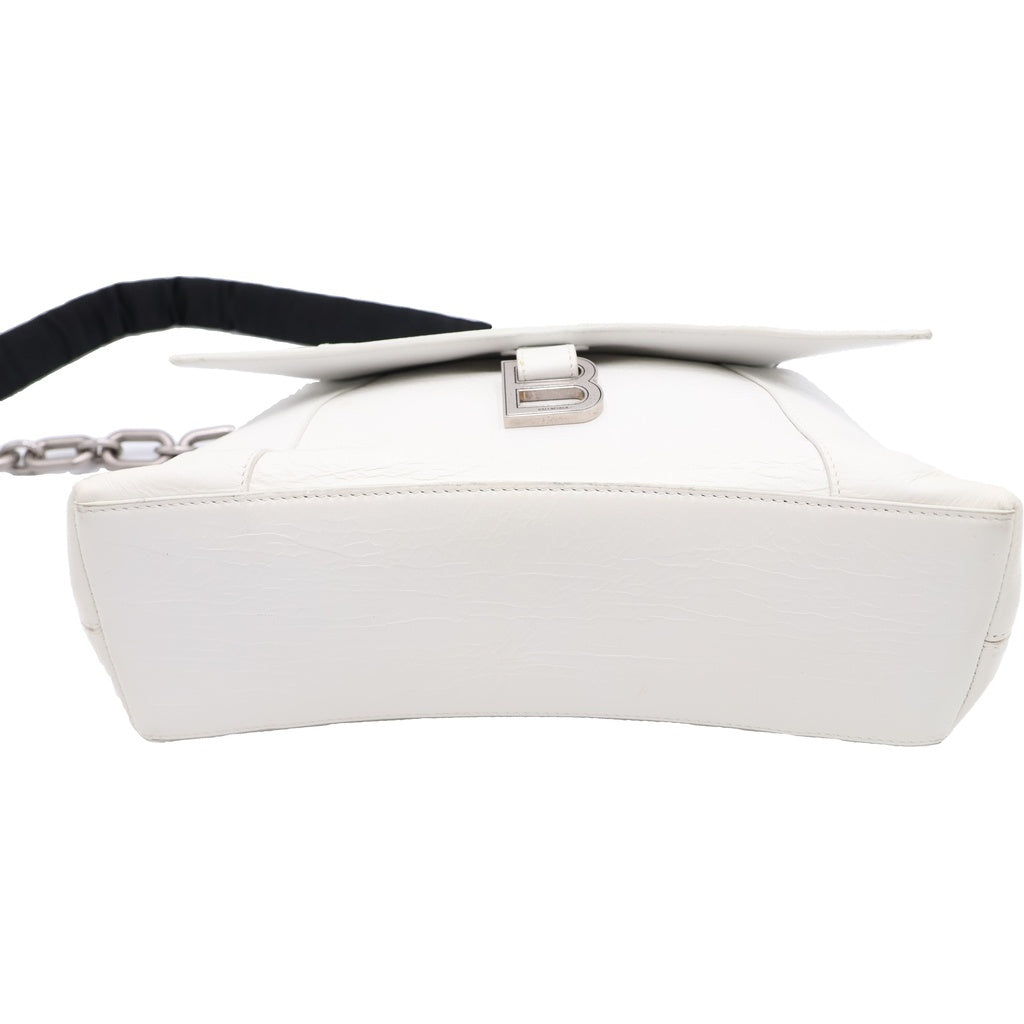 BALENCIAGA(バレンシアガ) ダウンタウン チェーンショルダーバッグ ホワイト レザー 689058 シルバー金具 レディース