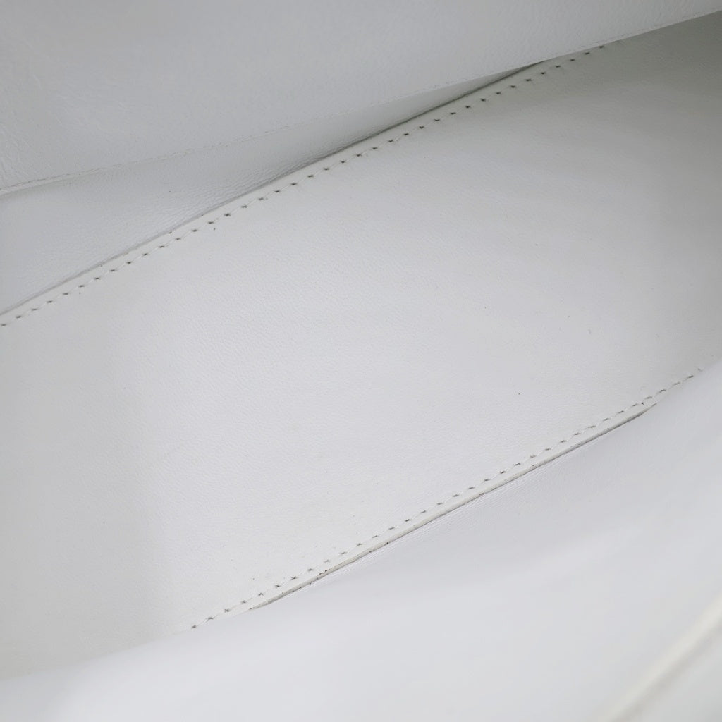 BALENCIAGA(バレンシアガ) ダウンタウン チェーンショルダーバッグ ホワイト レザー 689058 シルバー金具 レディース