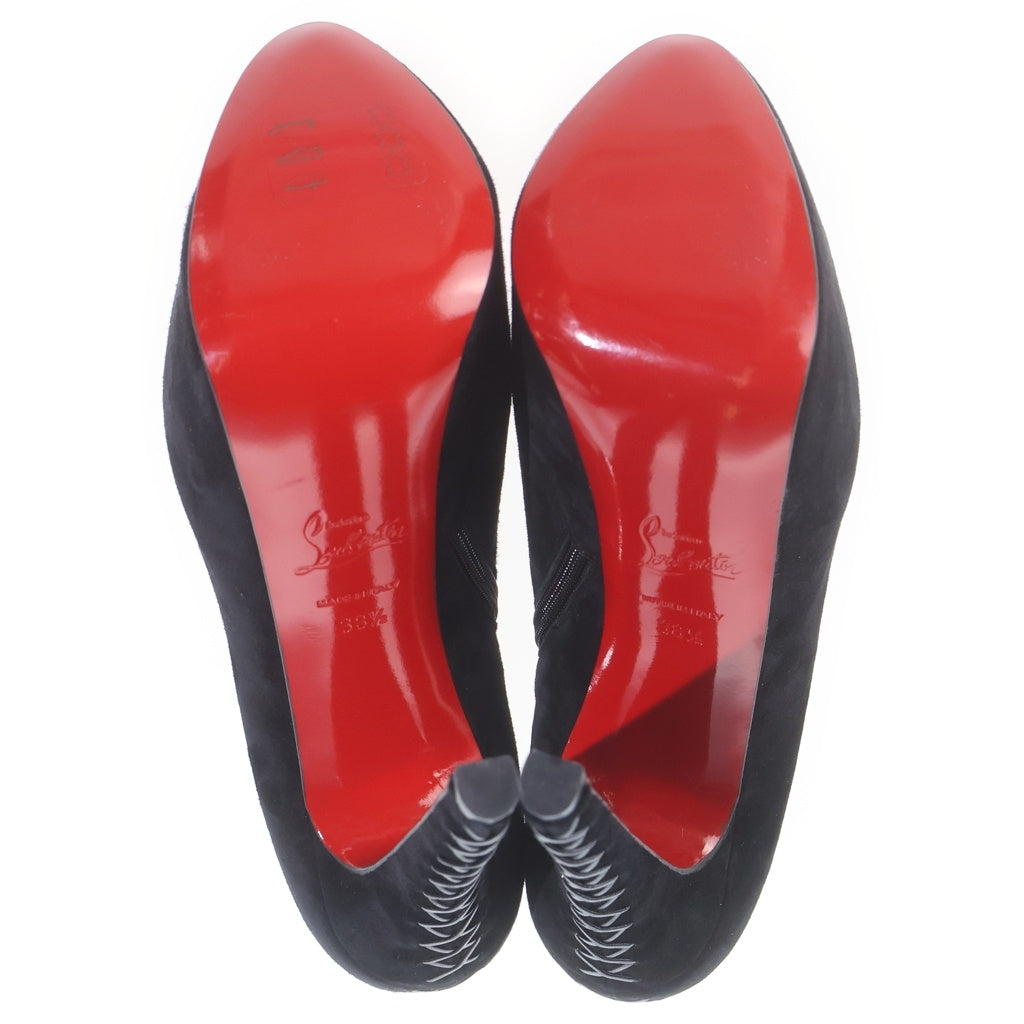 CHRISTIAN LOUBOUTIN(クリスチャンルブタン) スエードヒールパンプス ブラック #38 1/2 レディース