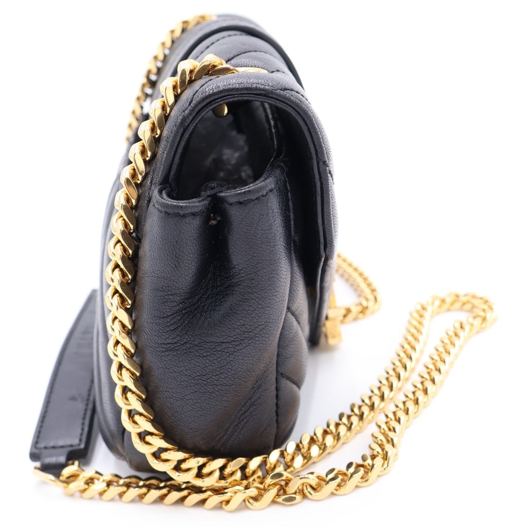 SAINT LAURENT PARIS(サンローランパリ) ベイビーチャイ ショルダーバッグ チェーンバッグ ブラック レザー 399289 ゴールド金具 レディース