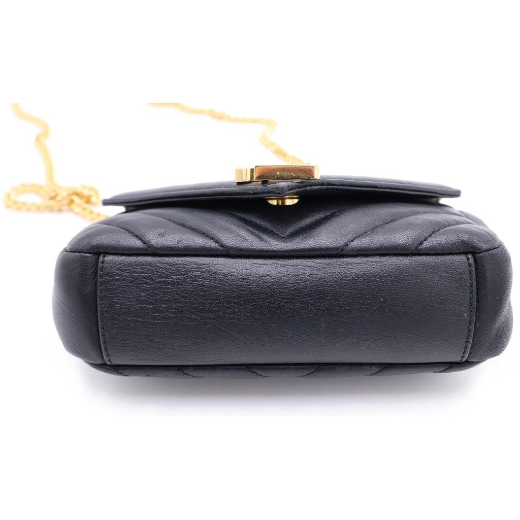 SAINT LAURENT PARIS(サンローランパリ) ベイビーチャイ ショルダーバッグ チェーンバッグ ブラック レザー 399289 ゴールド金具 レディース