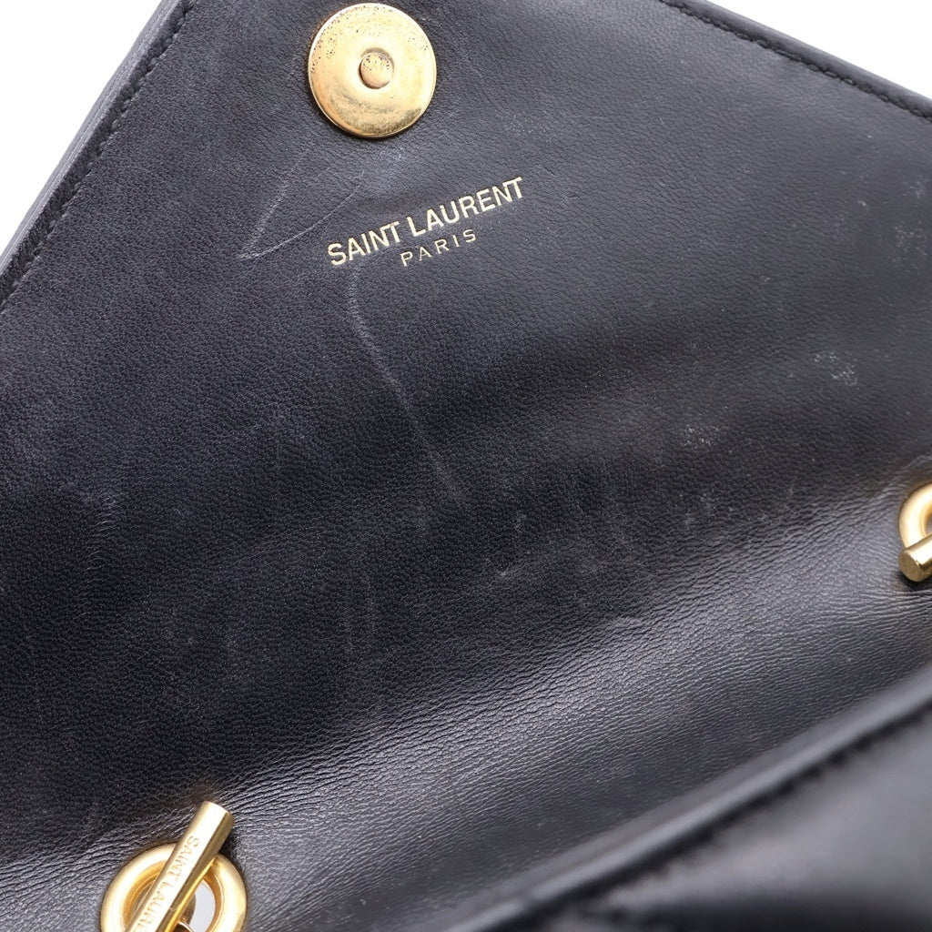 SAINT LAURENT PARIS(サンローランパリ) ベイビーチャイ ショルダーバッグ チェーンバッグ ブラック レザー 399289 ゴールド金具 レディース