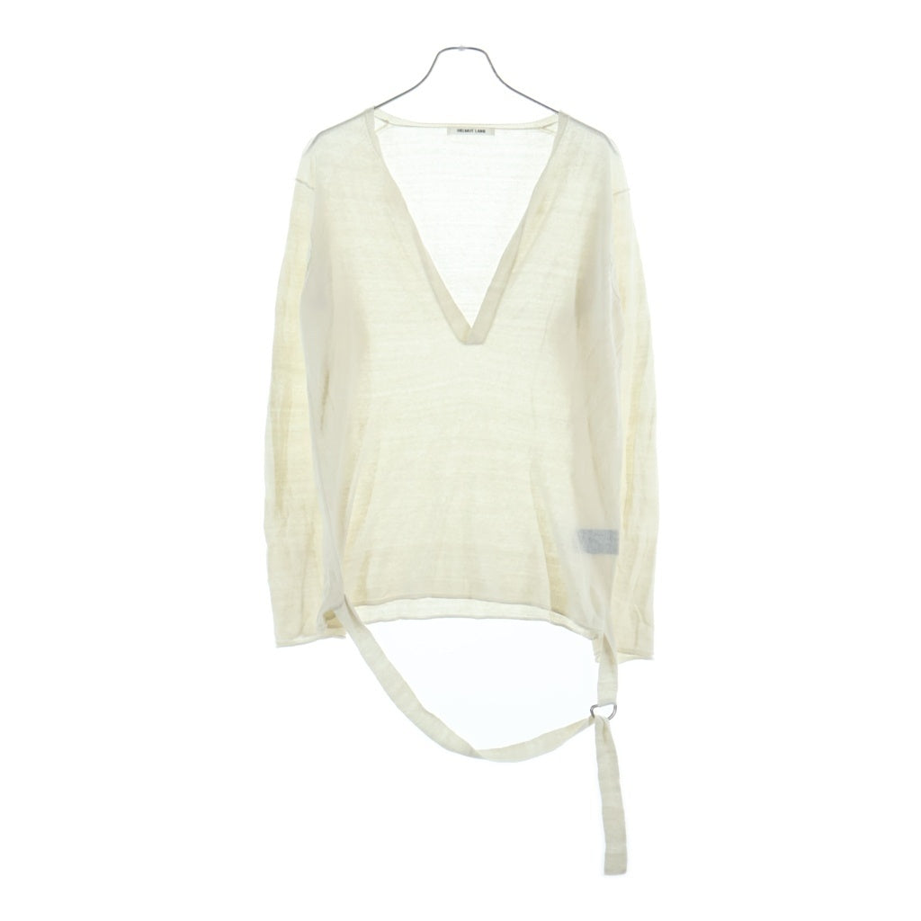 HELMUT LANG(ヘルムートラング) Vネックカットソー サマーニット アイボリー #M