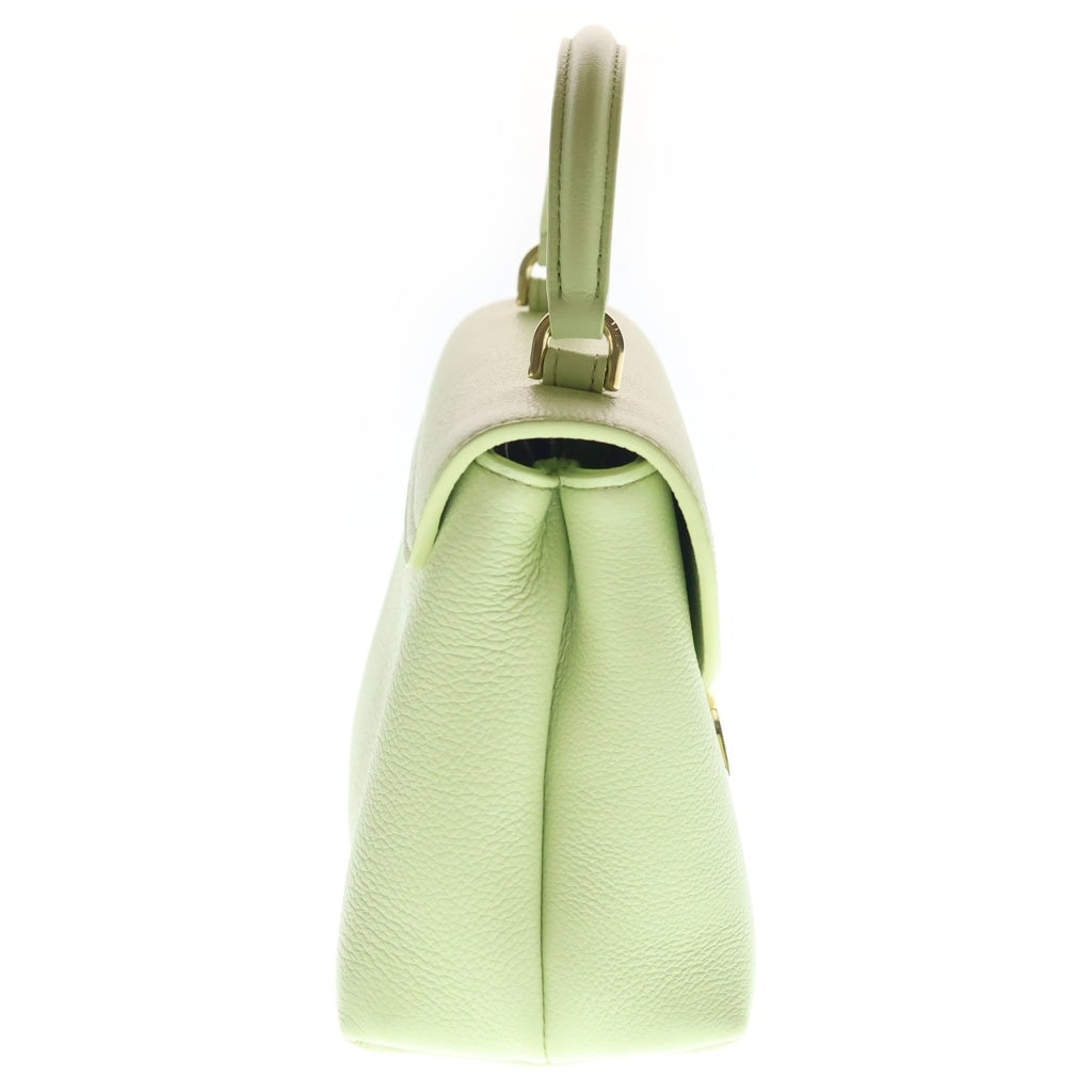 CELINE(セリーヌ) セリーヌ ティーン ニノ 2WAYハンドバッグ ショルダーバッグ ライトグリーン レザー ゴールド金具 レディース
