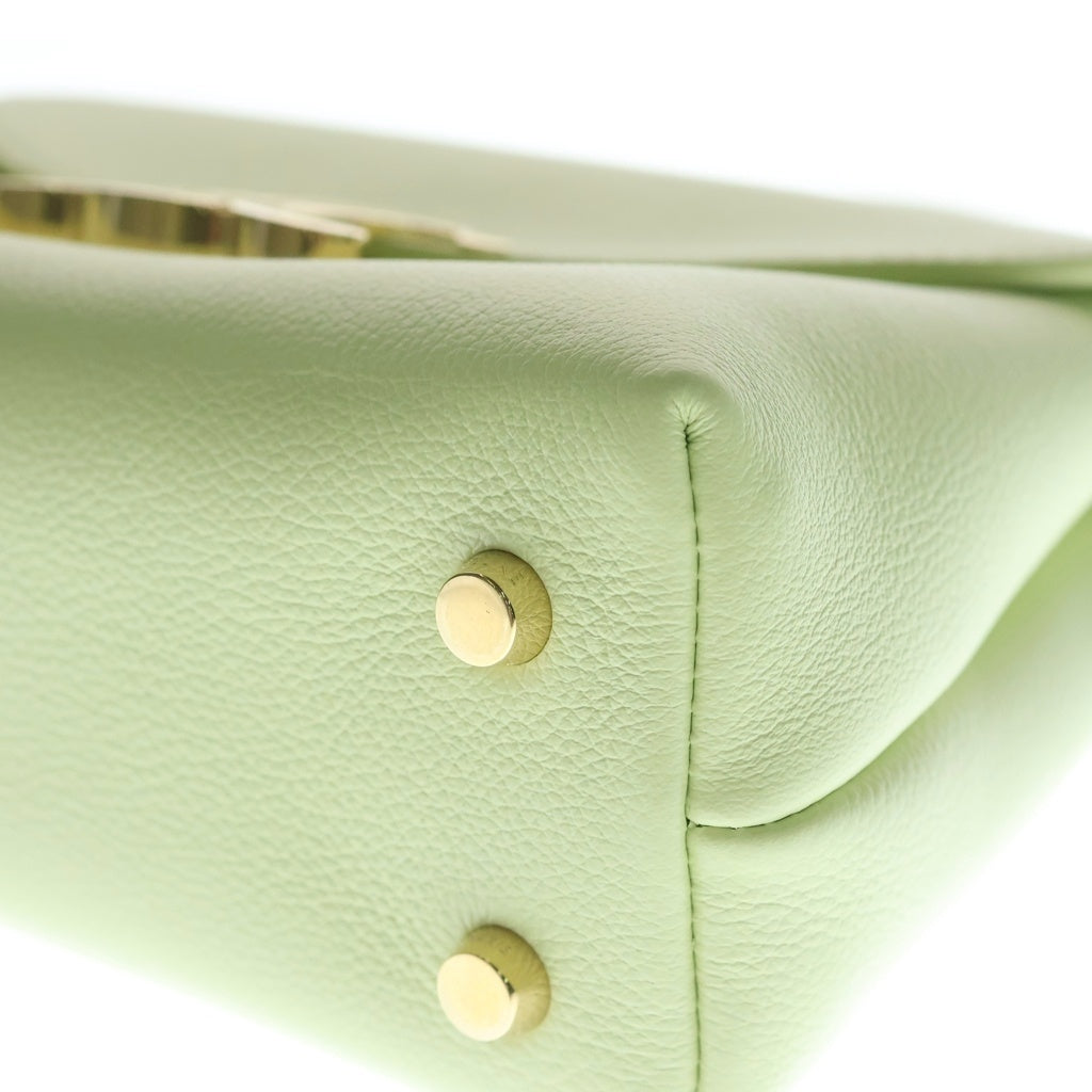 CELINE(セリーヌ) セリーヌ ティーン ニノ 2WAYハンドバッグ ショルダーバッグ ライトグリーン レザー ゴールド金具 レディース