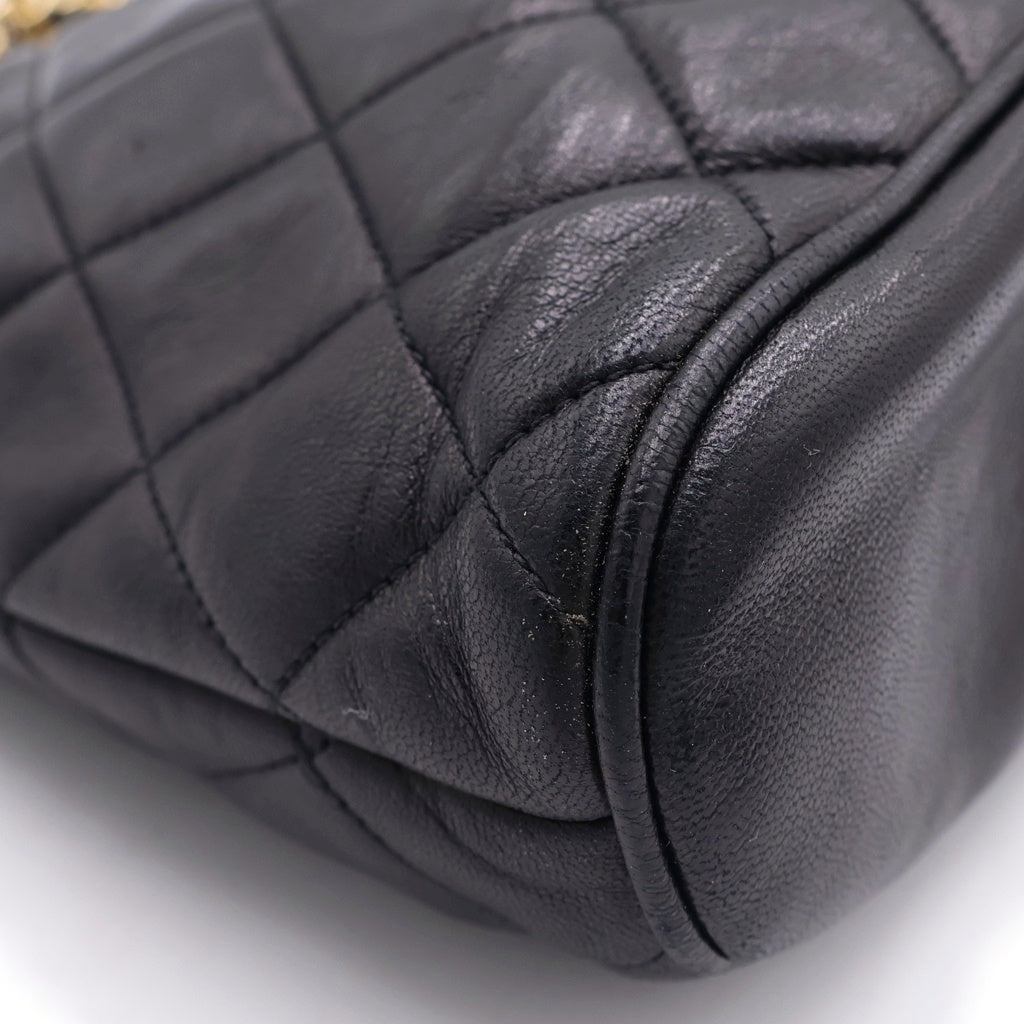 CHANEL(シャネル) マトラッセ 13番台 チェーンショルダーバッグ ブラック ラムスキン ゴールド金具 レディース