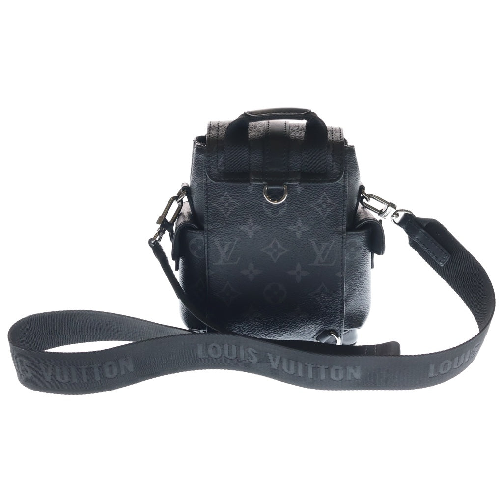 LOUIS VUITTON(ルイヴィトン) モノグラム エクリプス ナノ クリストファー 2WAYバッグ ショルダーバッグ ブラック ノワール PVCレザー M82769 シルバー金具 レディース