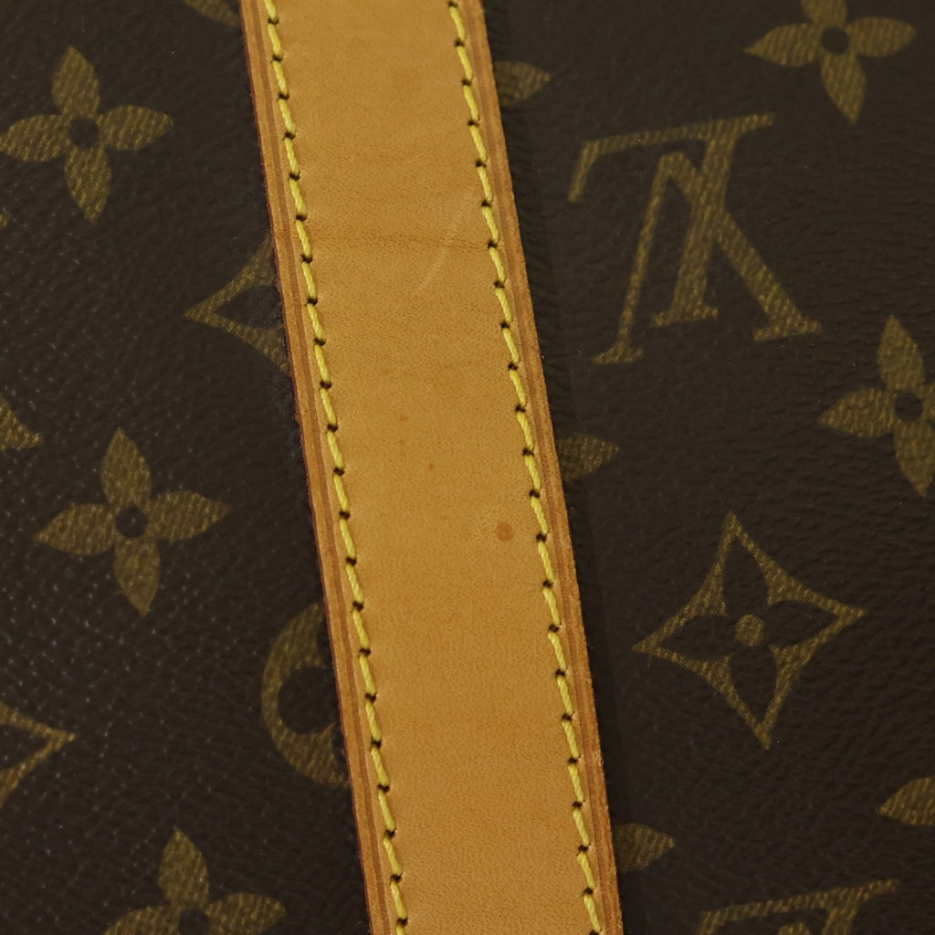 LOUIS VUITTON(ルイヴィトン) モノグラム キーポル50 ボストンバッグ ハンドバッグ トラベルバッグ ブラウン レザー×PVC M41424 ゴールド金具 レディース