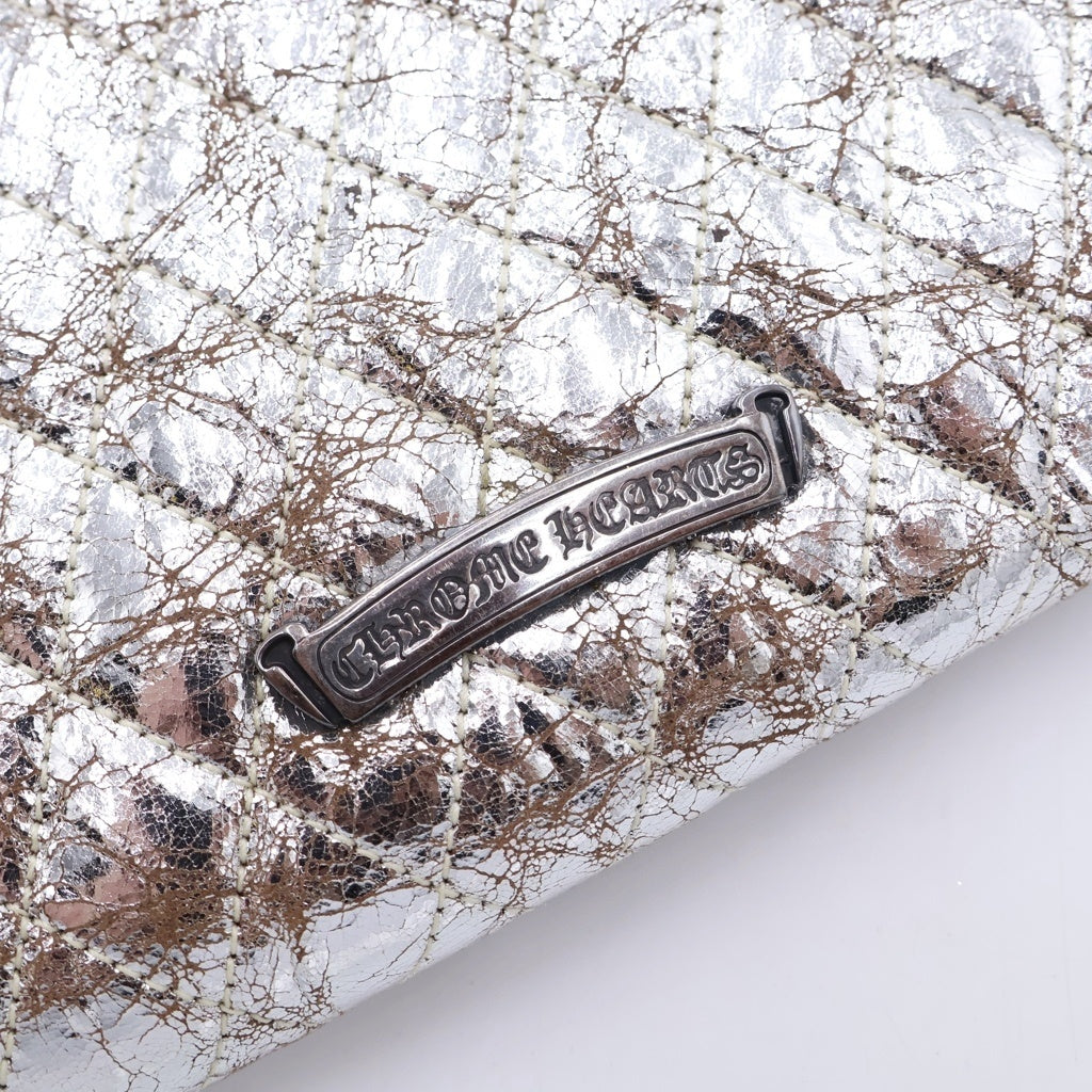 CHROME HEARTS(クロムハーツ) Dinner Leather Clutch Wallet ディナー レザー クラッチウォレット 長財布 シルバー