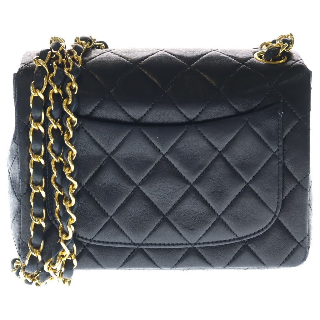 CHANEL(シャネル) ミニマトラッセ Sフラップ Sチェーンショルダーバッグ ブラック ラムスキン A01115 ゴールド金具 レディース