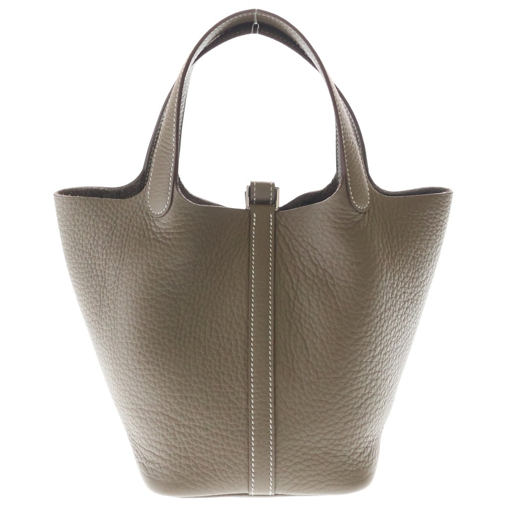 HERMES(エルメス) ピコタンPM トリヨン ハンドバッグ エトゥープ シルバー金具 ブラウン K刻印 レディース