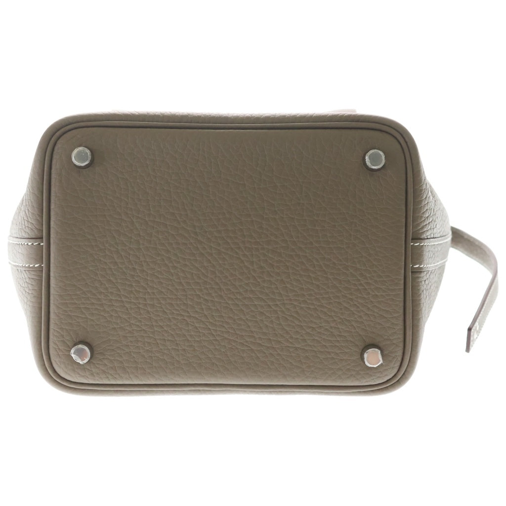 HERMES(エルメス) ピコタンPM トリヨン ハンドバッグ エトゥープ シルバー金具 ブラウン K刻印 レディース