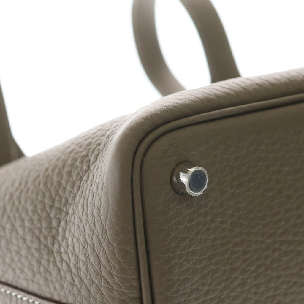 HERMES(エルメス) ピコタンPM トリヨン ハンドバッグ エトゥープ シルバー金具 ブラウン K刻印 レディース