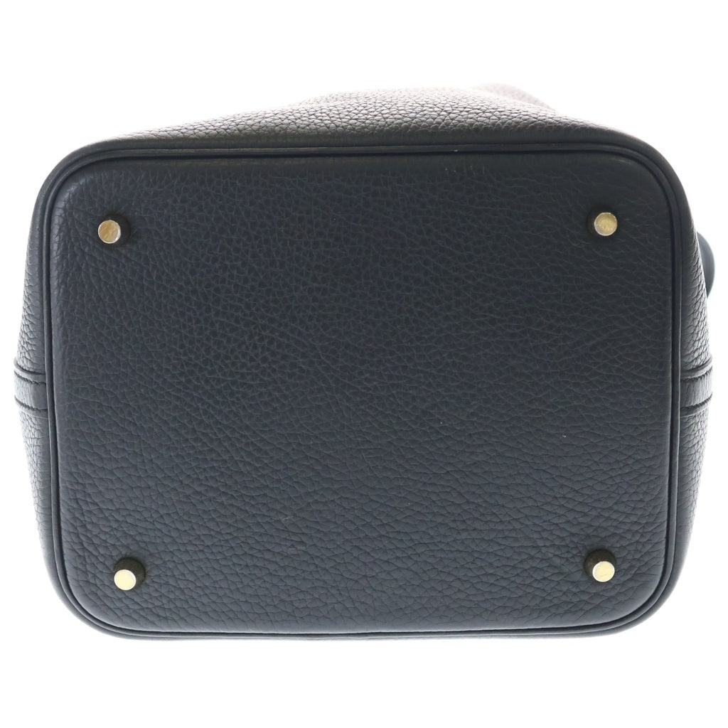 HERMES(エルメス) ピコタンMM ハンドバッグ ミニバッグ ブラック トリヨンレザー B刻印 ゴールド金具 レディース