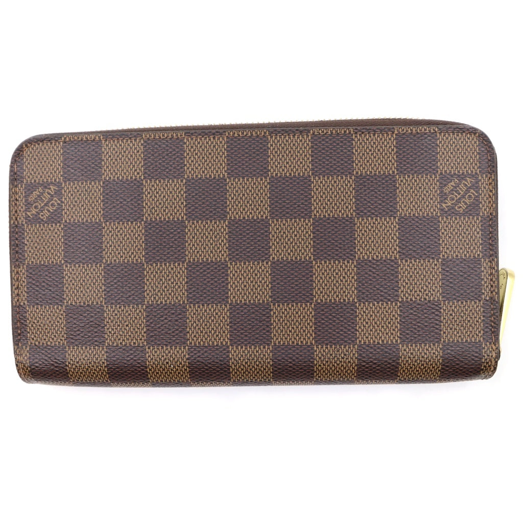 LOUIS VUITTON(ルイヴィトン) ダミエ ジッピーウォレット 長財布 ブラウン レザー PVC×レザー N60015