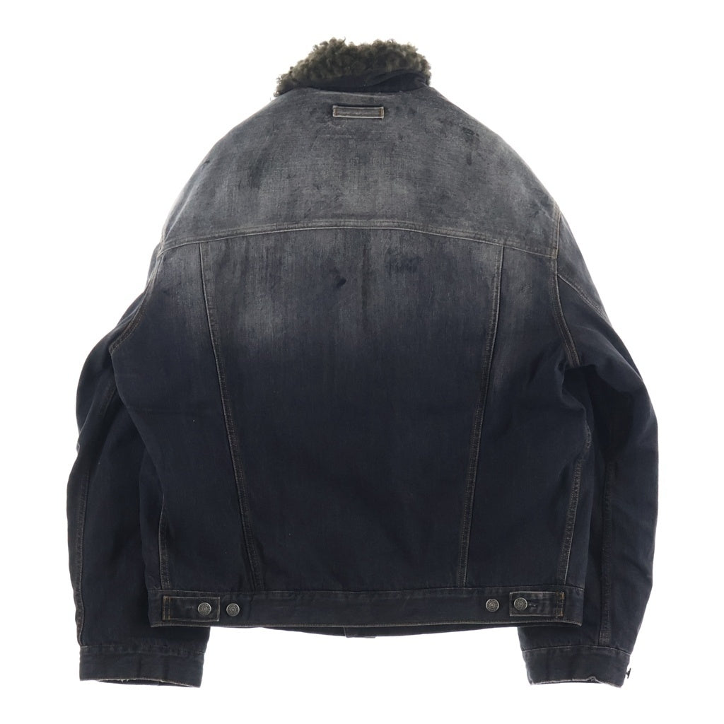 Acne Studios(アクネ ストゥディオズ) ウォッシュ加工デニムジャケット フェイクファー ボア グレー FN-UX-OUTW000103